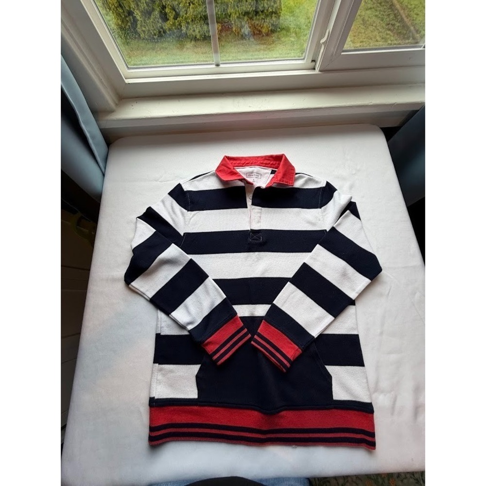 Unisex Preppy Club Room Rugby Pullover with Front Pocket - Size Small